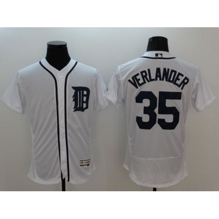 Tigers #35 Justin Verlander White Flexbase Authentic Collection Stitched MLB Jersey