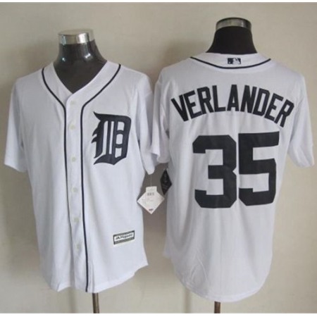 Tigers #35 Justin Verlander White New Cool Base Stitched MLB Jersey