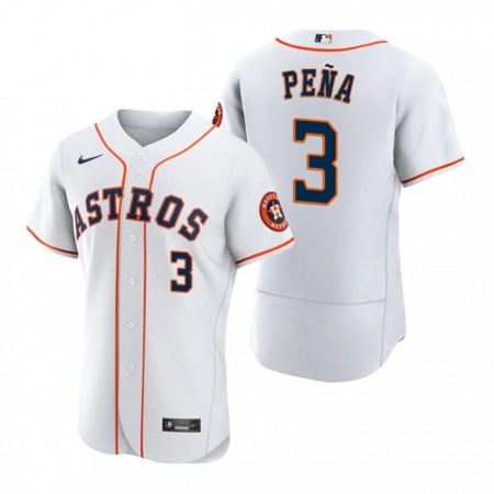 Men's Houston Astros #3 Jeremy Pena White Flex Base Stitched Jersey