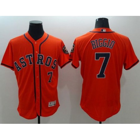 Astros #7 Craig Biggio Orange Flexbase Authentic Collection Stitched MLB Jersey