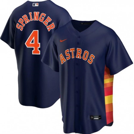 Men's Houston Astros #4 George Springer Navy Cool Base Stitched MLB Jersey