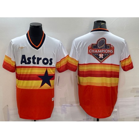 Men's Houston Astros Orange/White 2022 World Series Champions Team Big Logo Cool Base Stitched Jersey