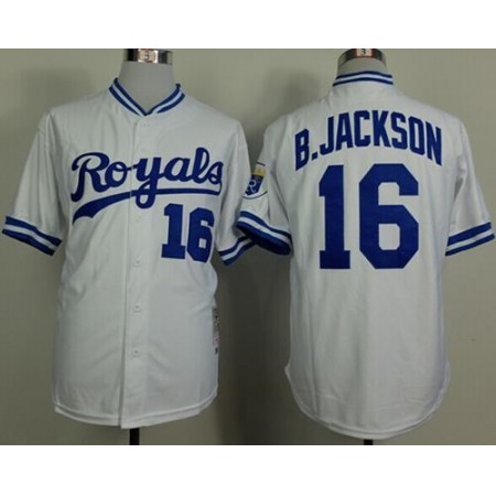 Mitchell And Ness 1980 Royals #16 Bo Jackson White Stitched MLB Jersey