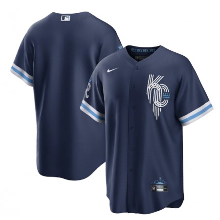 Men's Kansas City Royals Blank 2022 Navy City Connect Cool Base Stitched Jersey