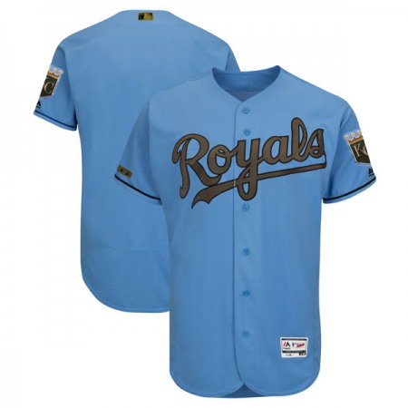 Men's Kansas City Royals Blank Blue 2018 Memorial Day Flexbase Stitched MLB Jersey