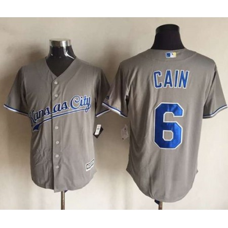 Royals #6 Lorenzo Cain New Grey Cool Base Stitched MLB Jersey