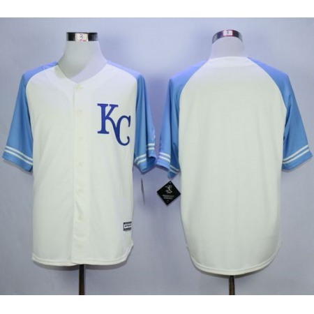 Royals Blank Cream Exclusive Vintage Stitched MLB Jersey