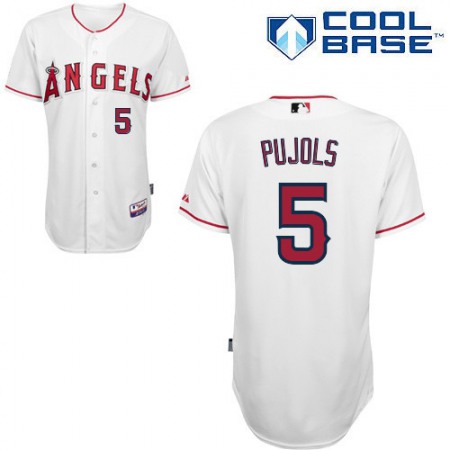 Angels of Anaheim #5 Albert Pujols White Cool Base Stitched MLB Jersey