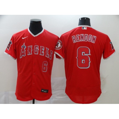 Men's Los Angeles Angels #6 Anthony Rendon 2020 Red Flex Base Stitched MLB Jersey