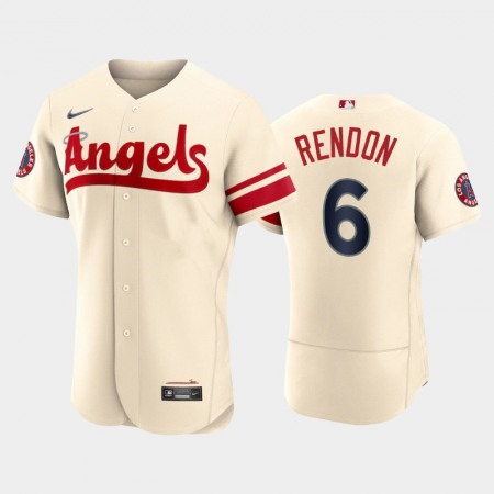 Men's Los Angeles Angels #6 Anthony Rendon 2022 Cream City Connect Flex Base Stitched Jersey