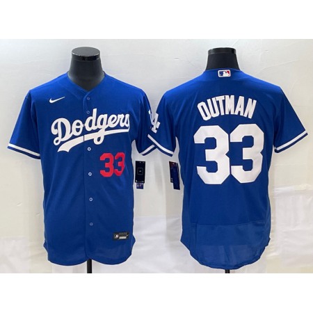 Men's Los Angeles Dodgers #33 James Outman Blue Flex Base Stitched Baseball Jersey