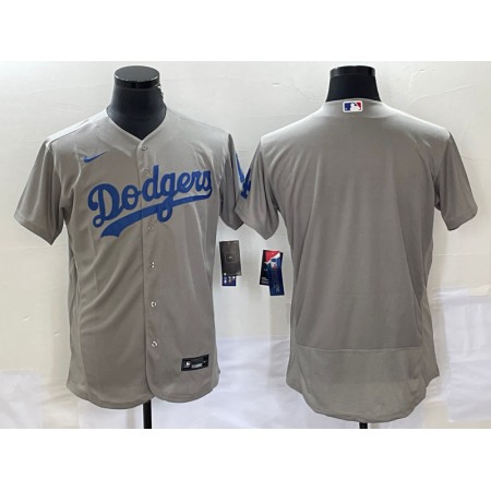 Men's Los Angeles Dodgers Blank Grey Flex Base Stitched Baseball Jersey