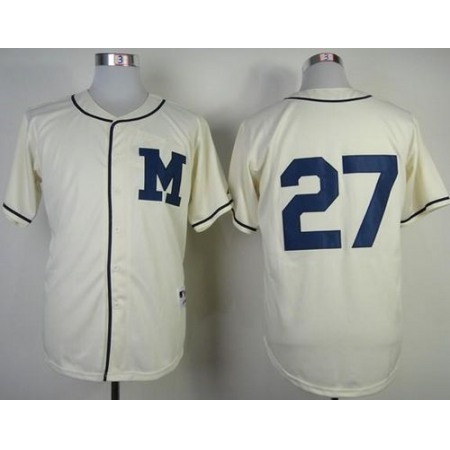 Brewers #27 Carlos Gomez Cream 1913 Turn Back The Clock Stitched MLB Jersey