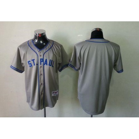 Twins Blank Grey 1948 St. Paul Saints Turn Back The Clock Stitched MLB Jersey