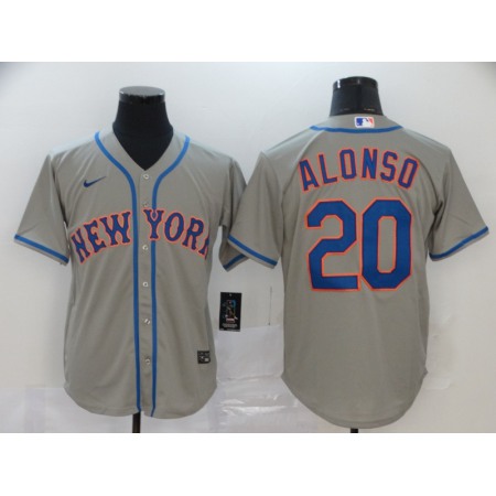 Men's New York Mets #20 Pete Alonso Grey Cool Base Stitched MLB Jersey