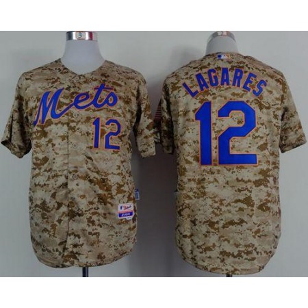 Mets #12 Juan Lagares Camo Alternate Cool Base Stitched MLB Jersey