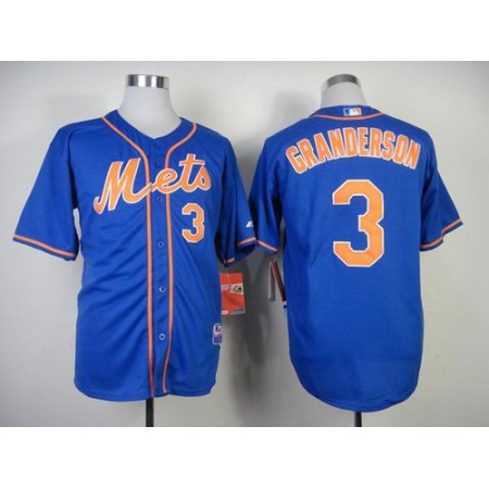 Mets #3 Curtis Granderson Blue Alternate Home Cool Base Stitched MLB Jersey