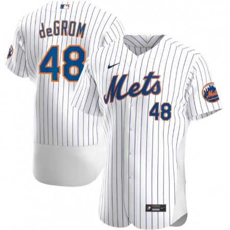 Men's New York Mets #48 Jacob deGrom 2020 White Flex Base Stitched MLB Jersey