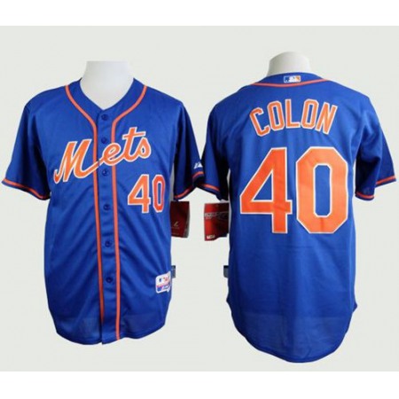 Mets #40 Bartolo Colon Blue Alternate Home Cool Base Stitched MLB Jersey