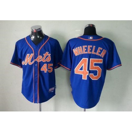 Mets #45 Zack Wheeler Blue Cool Base Stitched MLB Jersey