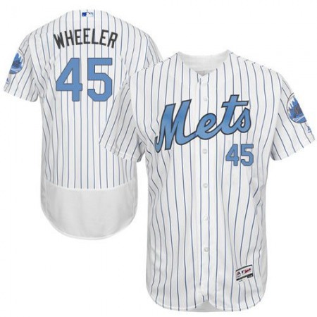 Mets #45 Zack Wheeler White(Blue Strip) Flexbase Authentic Collection 2016 Father's Day Stitched MLB Jersey