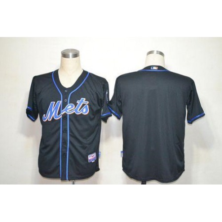 Mets Blank Black Alternate Cool Base Stitched MLB Jersey