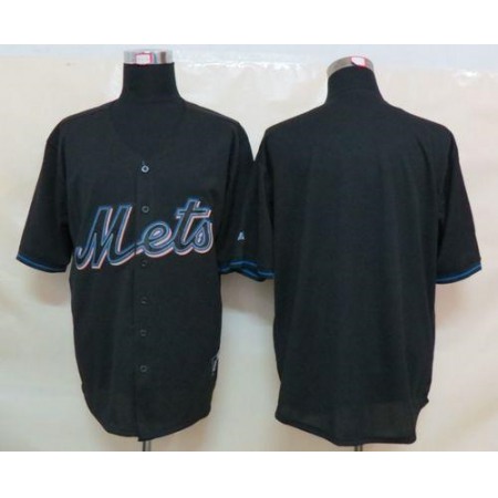 Mets Blank Black Fashion Stitched MLB Jersey