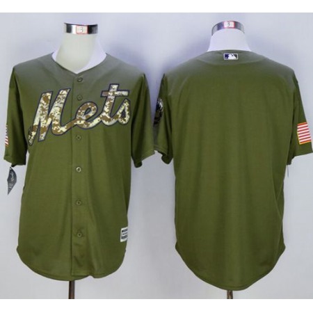 Mets Blank Green Camo New Cool Base Stitched MLB Jersey