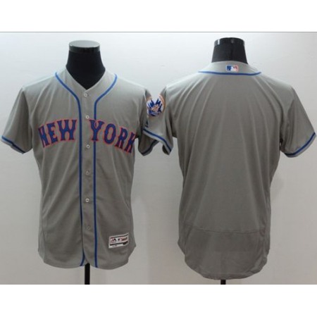 Mets Blank Grey Flexbase Authentic Collection Stitched MLB Jersey