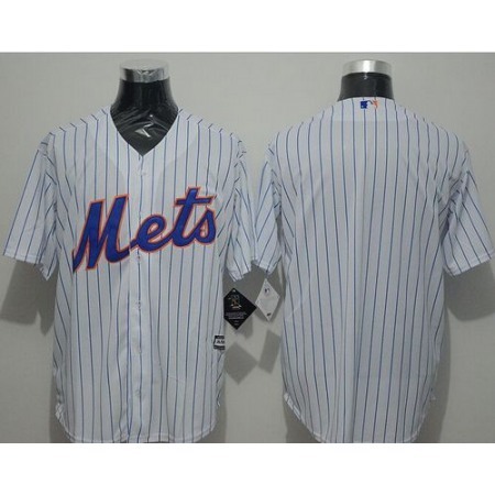 Mets Blank White(Blue Strip) New Cool Base Stitched MLB Jersey