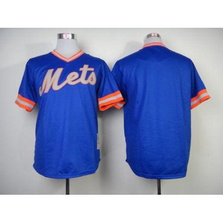 Mitchell And Ness Mets Blank Blue Throwback Stitched MLB Jersey