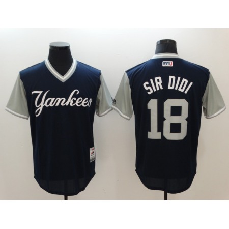 Men's New York Yankees #18 Didi Gregorius Sir Didi Majestic Navy 2017 Players Weekend Stitched MLB Jersey