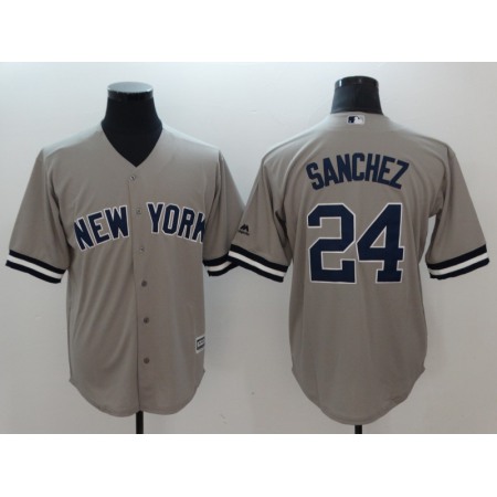 Men's New York Yankees #24 Gary Sanchez Gray Cool Base Stitched MLB Jersey