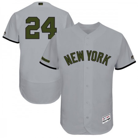 Men's New York Yankees #24 Gary Sanchez Majestic Gray 2017 Memorial Day Authentic Collection Flex Base Player Stitched MLB Jersey