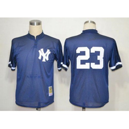 Mitchell And Ness 1995 Yankees #23 Don Mattingly Blue Throwback Stitched MLB Jersey