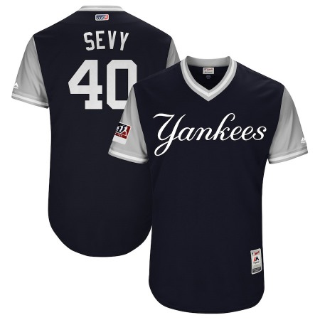 Men's New York Yankees #40 Luis Severino "Sevy" Majestic Navy/Gray 2018 Players' Weekend Stitched MLB Jersey