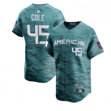 Men's New York Yankees #45 Gerrit Cole Teal 2023 All-star Flex Base Stitched Baseball Jersey