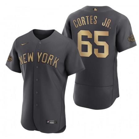 Men's New York Yankees #65 Nestor Cortes Jr. 2022 All-Star Charcoal Flex Base Stitched Baseball Jersey