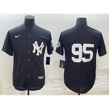 Men's New York Yankees #95 Oswaldo Cabrera Black Stitched Jersey