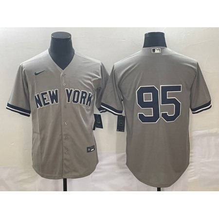 Men's New York Yankees #95 Oswaldo Cabrera Gray Cool Base Stitched Jersey