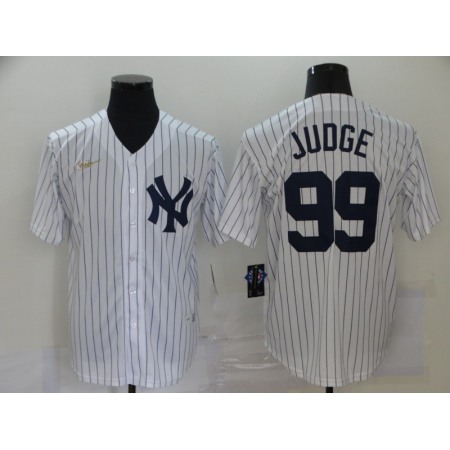 Men's New York Yankees #99 Aaron Judge 2020 New White Cool Base Stitched Jersey