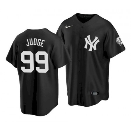 Men's New York Yankees #99 Aaron Judge 2021 Black Cool Base Stitched Baseball Jersey