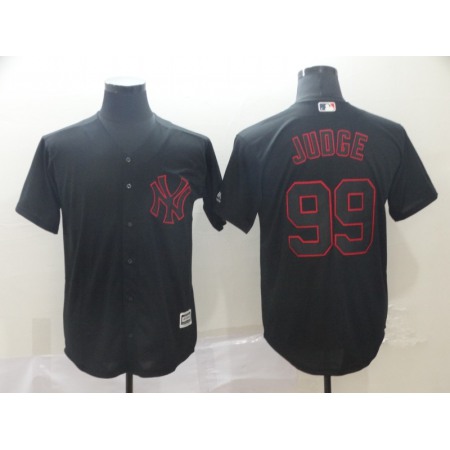Men's New York Yankees #99 Aaron Judge Black Shadow Cool Base Stitched MLB Jersey