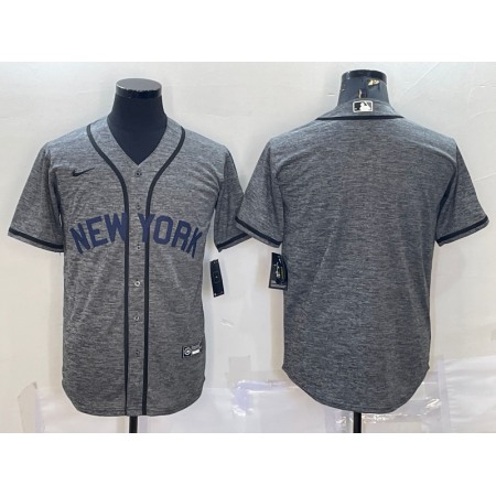 Men's New York Yankees Blank Grey Cool Base Stitched Jersey