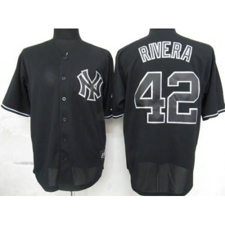 Yankees #42 Mariano Rivera Black Fashion Stitched MLB Jersey