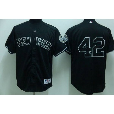 Yankees #42 Mariano Rivera Stitched Black MLB Jersey