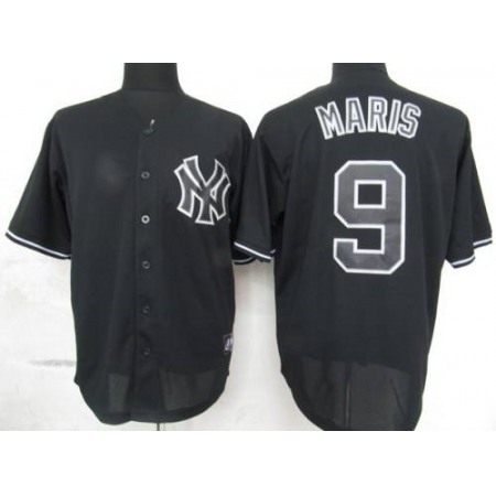 Yankees #9 Roger Maris Black Fashion Stitched MLB Jersey
