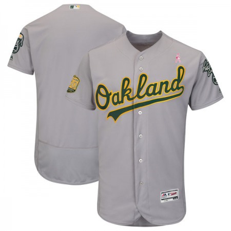 Men's Oakland Athletics Gray 2018 Mother's Day Flexbase Stitched MLB Jersey