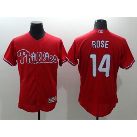 Phillies #14 Pete Rose Red Flexbase Authentic Collection Stitched MLB Jersey