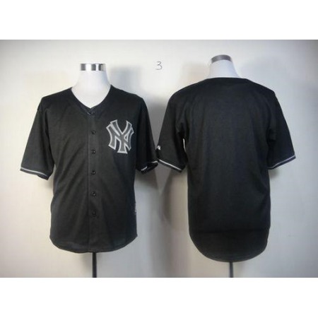 Yankees Blank Black Fashion Stitched MLB Jersey